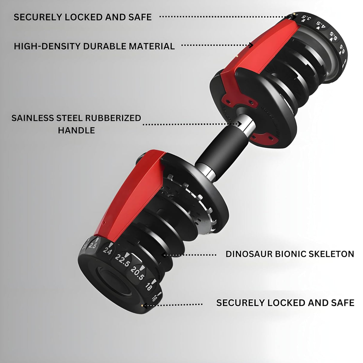Adjustable 15-Gear Dumbbell